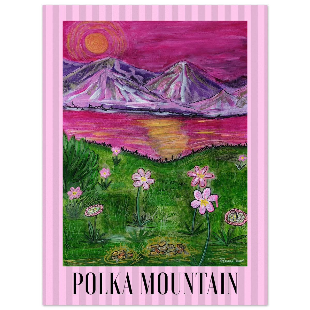 "POLKA MOUNTAIN" Konst Poster 30x40 cm Pernilla Erixon Art