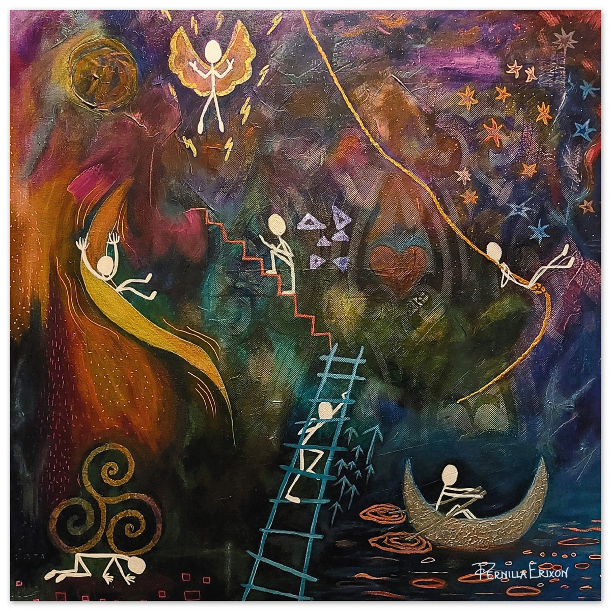 Livet Konsttryck 40x40cm (16x16") Fine art Pernilla Erixon Art
