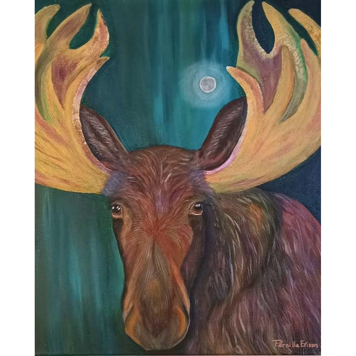 "ÄLGEN ELVIS"- Originalmålning i olja 46x55cm (22x24")"