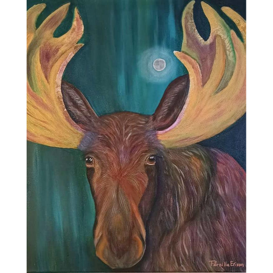 "ÄLGEN ELVIS"- Originalmålning i olja 46x55cm (22x24")"