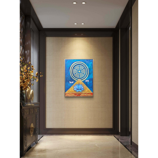 "BLÅ LOTUS"- Originalmålning i olja 60x80cm (24x32")"