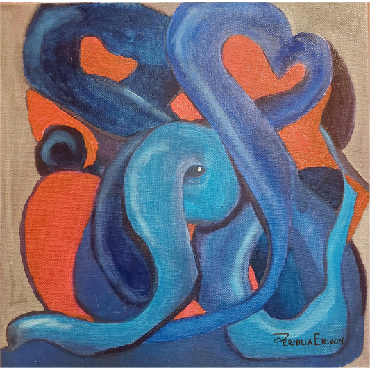 Elefant oljefärg 30x30 cm (12x12") Färgstark 