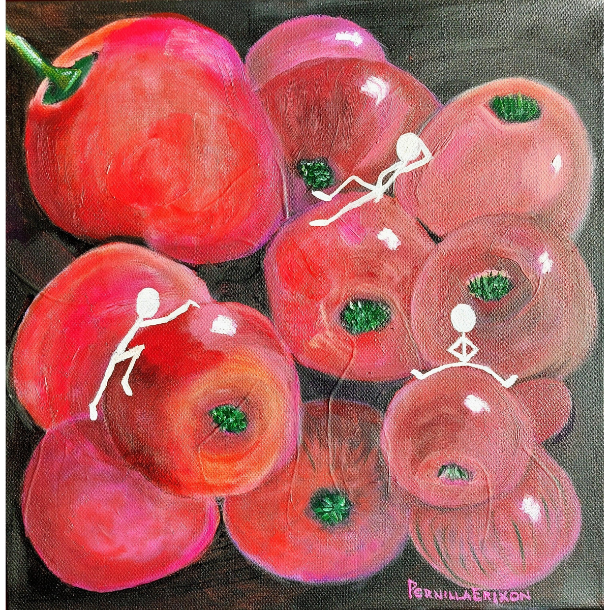 "FÖRBJUDEN KUNSKAP" Oljemålning 30x30 cm (12x12")
