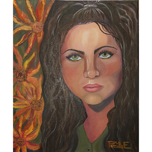 "HAPPY BIRTHDAY MUM" Oljemålning 55x61 cm (22x24")