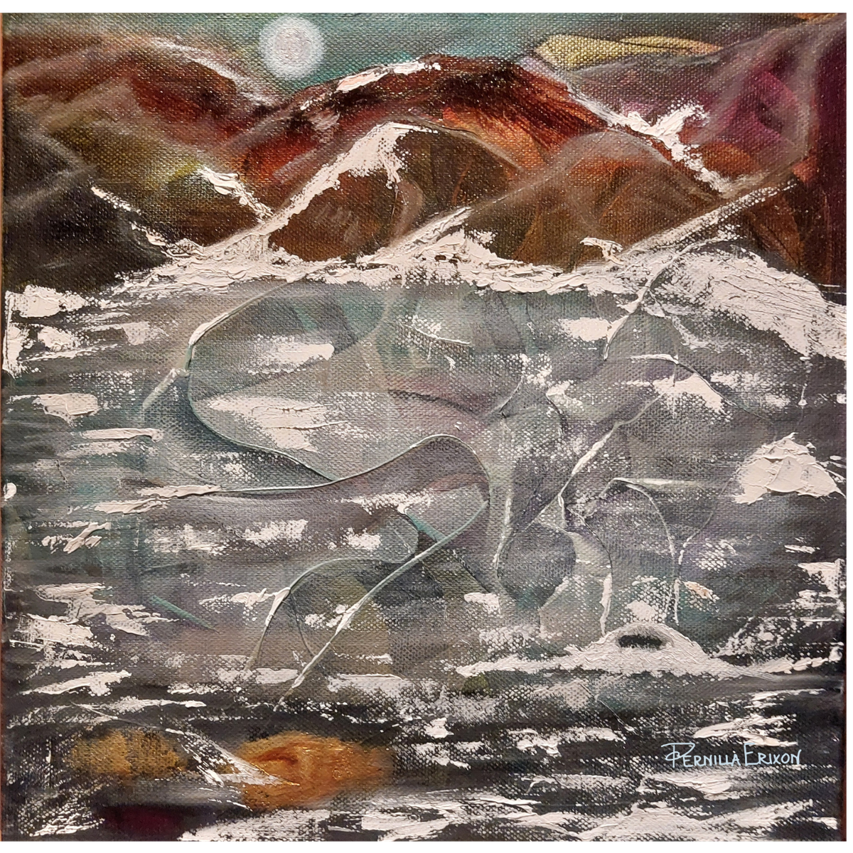 Isen Original i oljefärg 30x30 cm (12x12") Landskap