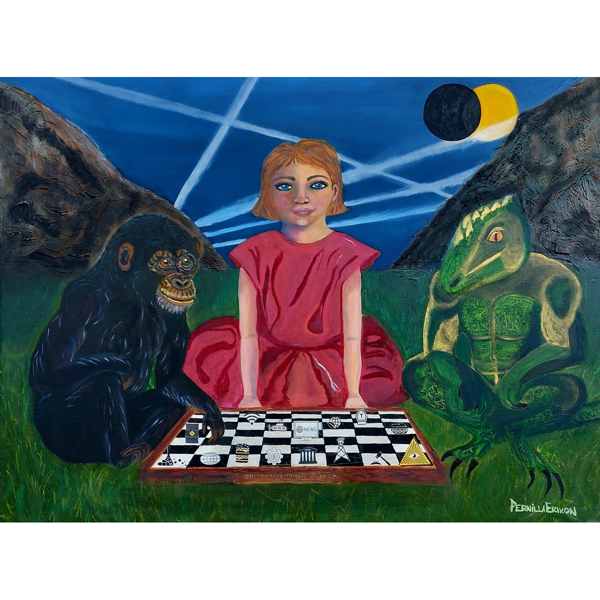 "KONSPIRATION ELLER VERKLIGHET?"- Oljemålning 60x80cm (24x32")
