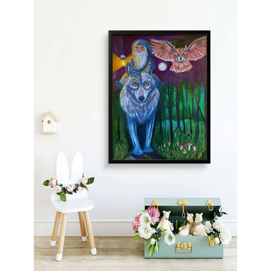 "TRE VÄNNER PÅ ÄVENTYR"- Hand förädlat canvastryck 60x80cm (24x32")