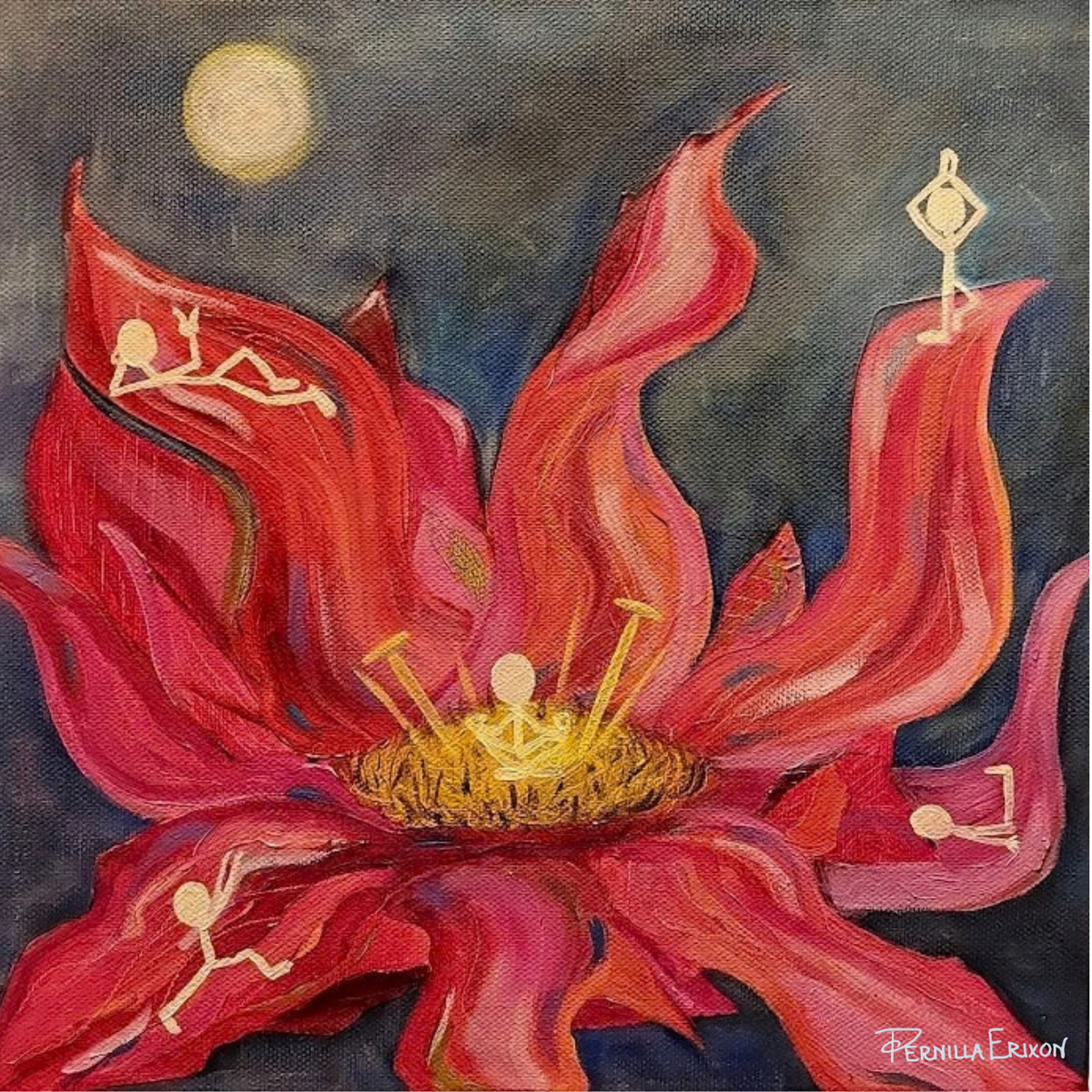 Yoga Originaltavla oljefärg 30x30 cm (12x12")