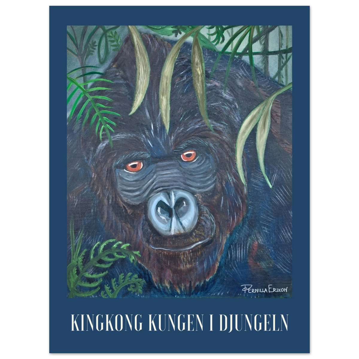 "KINGKONG KUNGEN I DJUNGELN" 30x40 cm Konst Poster, Gorilla