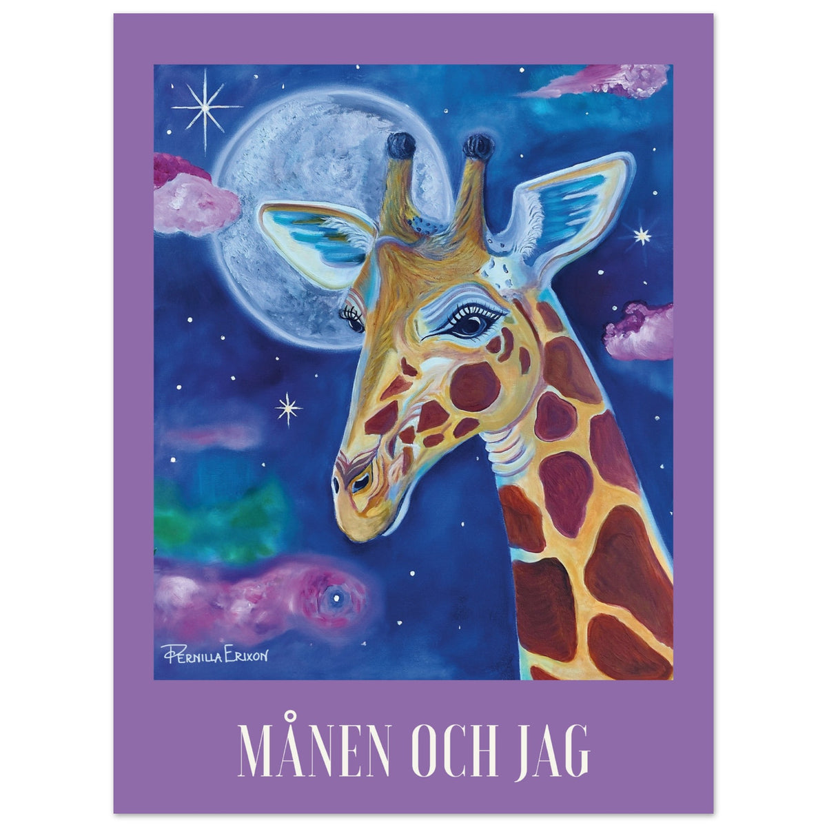 "MÅNEN OCH JAG" 30x40 cm Konst Poster Pernilla Erixon Art